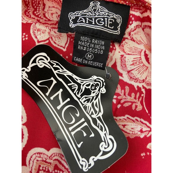 Angies Red Floral Printed Maxi Dress Bohemian Elegance for Spring* Size MED WD46 - Picture 14 of 14